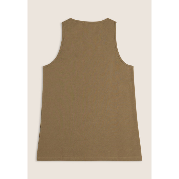 Canotta donna regular fit in cotone elasticizzato