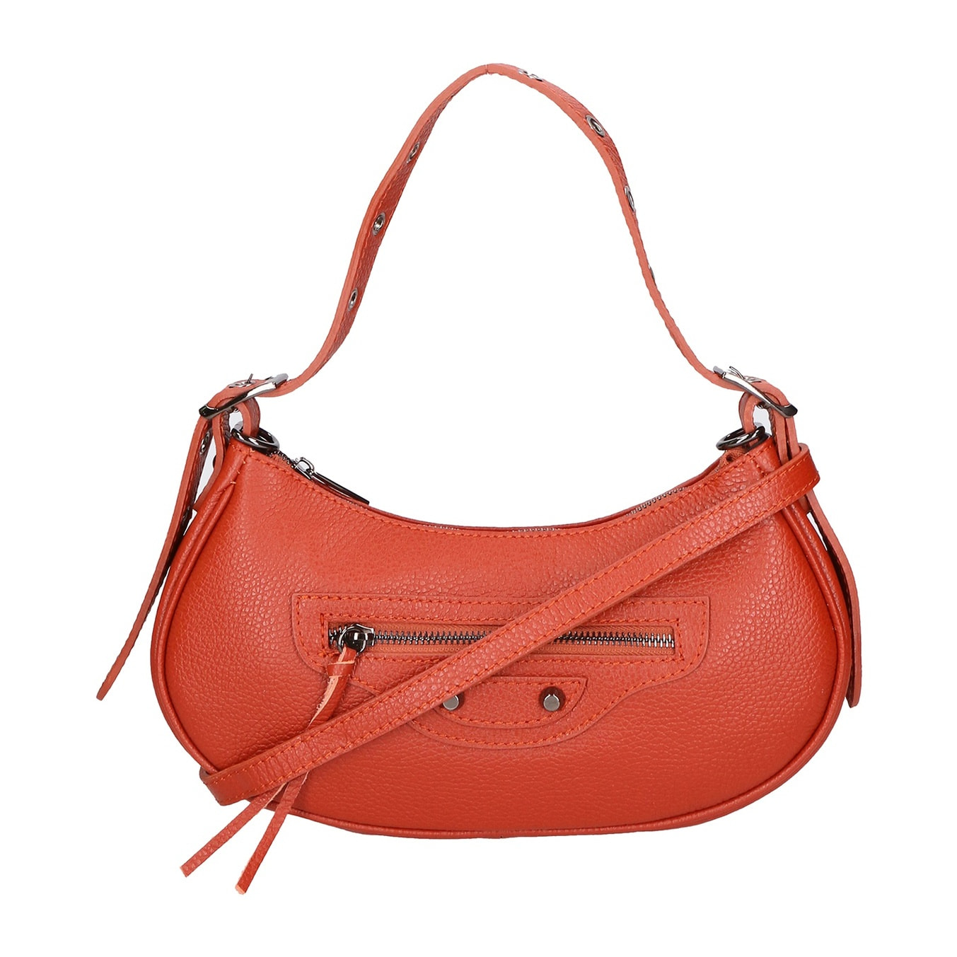 Borsa a spalla da donna - Modello Loredana - Vera pelle - 30.0 x 15.0 x 8.0 cm