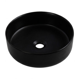 Vasque à poser ronde 36 cm hauteur 12,5 cm sans trop-plein noir mat PixL (CEPX3636BKM)