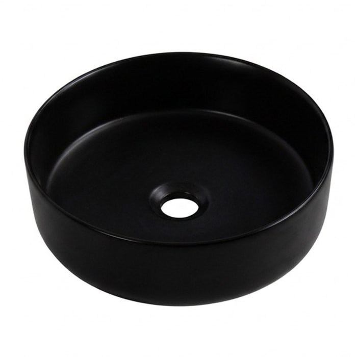 Vasque à poser ronde 36 cm hauteur 12,5 cm sans trop-plein noir mat PixL (CEPX3636BKM)
