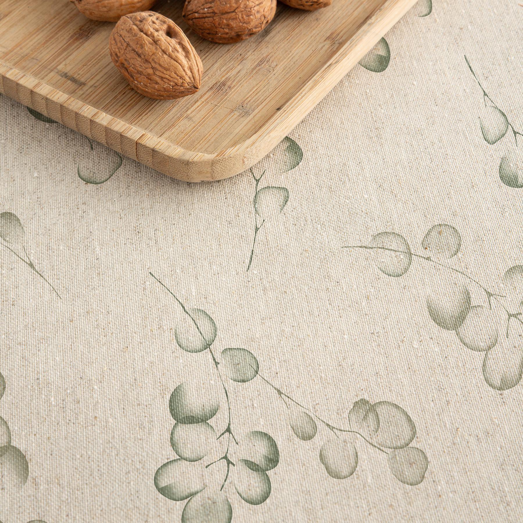 Nappe imprimée anti-tâches EUCALIPTO VERT