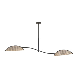 Lampada a sospensione Lotus in acciaio e velluto