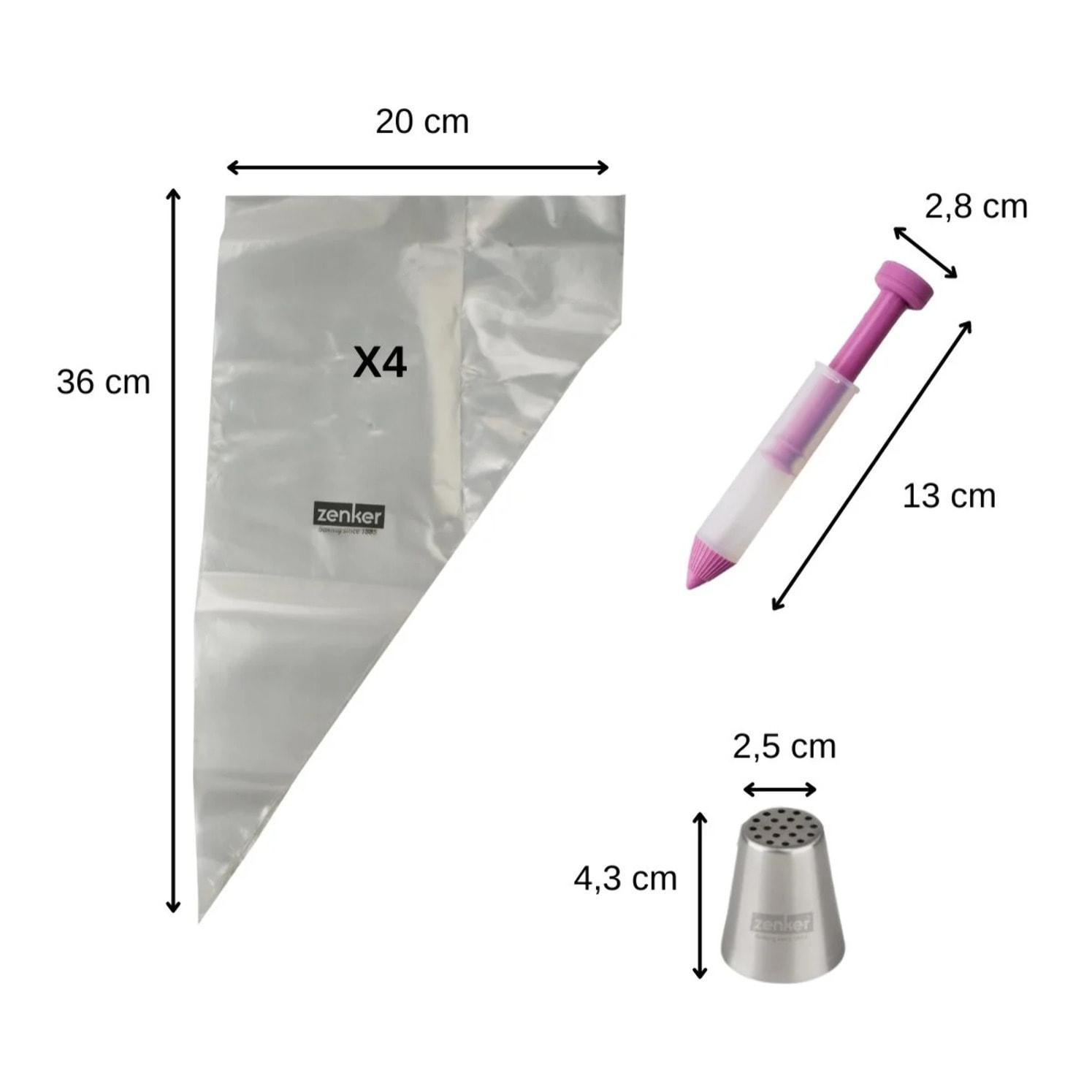 Set de 2 poches à douilles et stylo de décoration Zenker Spécial Football