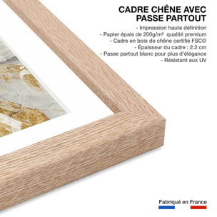 Poster Rivière d'or Affiche sous cadre bois