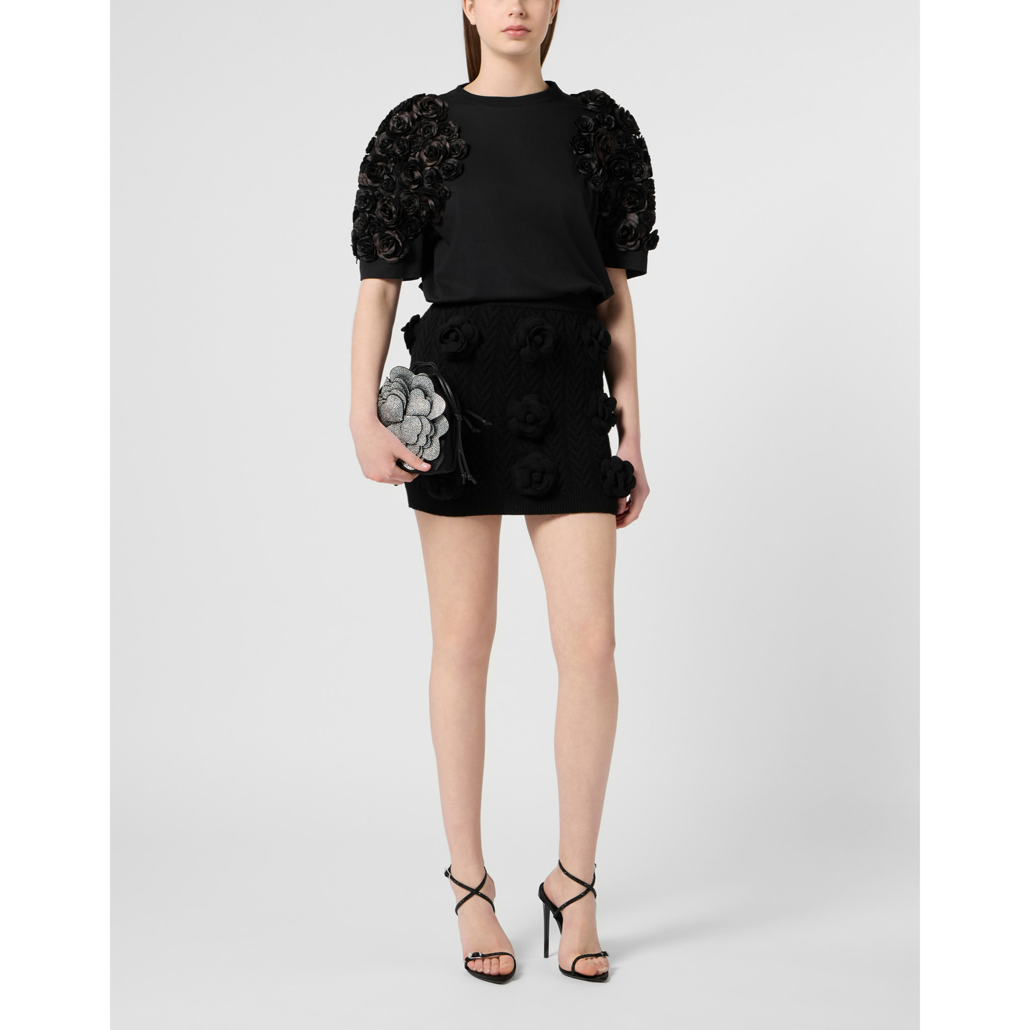 PHILIPP PLEIN Falda corta de punto ROSES