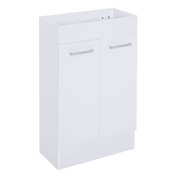 Mueble de Baño con Lavabo Cerámico Armario de Baño Bajo Lavabo con 2 Puertas Estilo Moderno Carga 50 kg 50x86x25 cm Blanco