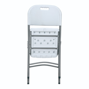 Mesa plegable multifuncional 180x75x74 cm, y set de 4 sillas plegables 51x45x85,5cm, ideal para exteriores