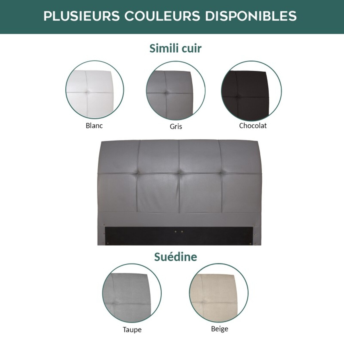 Lit Wallace Simili cuir gris : Sommier Déco, Confort et Design Exceptionnels