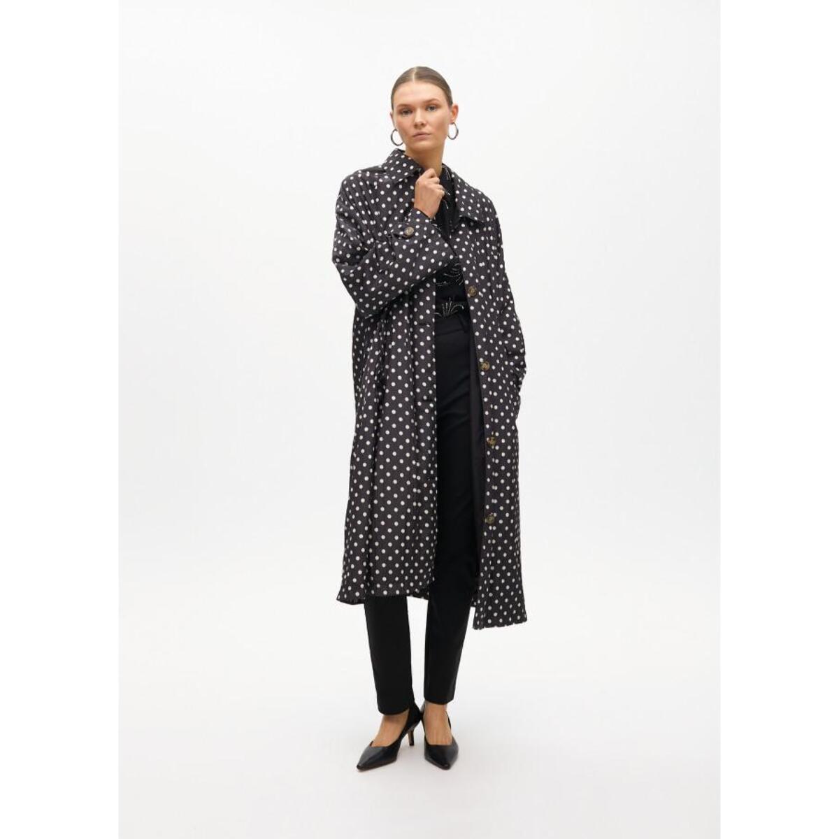Parka leggero lungo a pois