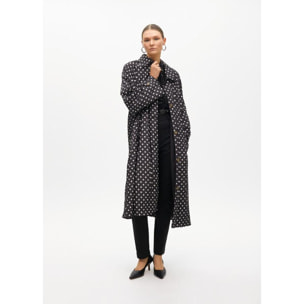 Parka leggero lungo a pois