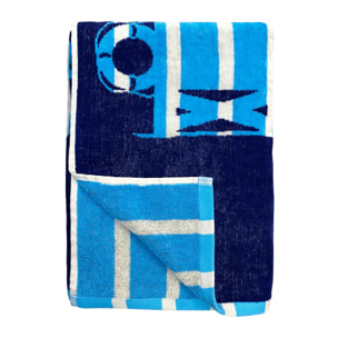 Serviette de plage éponge velours Jacquard - Santorini - 90x170cm - 400g/m²