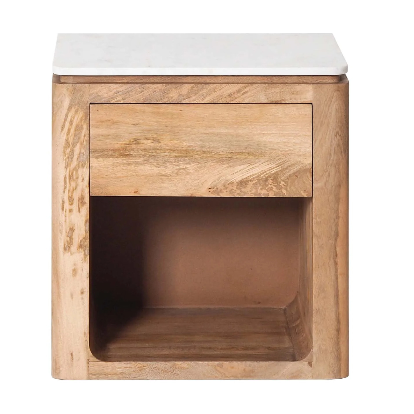 Mesita Madera Mango Marmol Felo 55x40x60 Cm