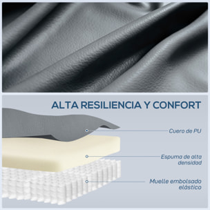 Sillón de Masaje Giratorio, Sillón Relax Reclinable con 8 Puntos de Masaje, Función Calefacción Lumbar, Mando a Distancia, Tapizado en PU, Reposapiés, Bolsillo Lateral, Función Basculante Gris