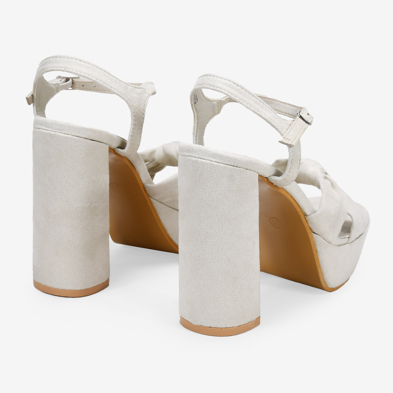 Sandalias de tacón piedra con nudo
