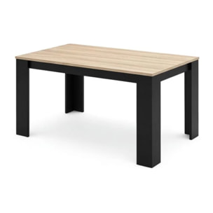 Mesa de comedor Naya en negro y roble canadian 140X80 cm Negro - Roble Canadian