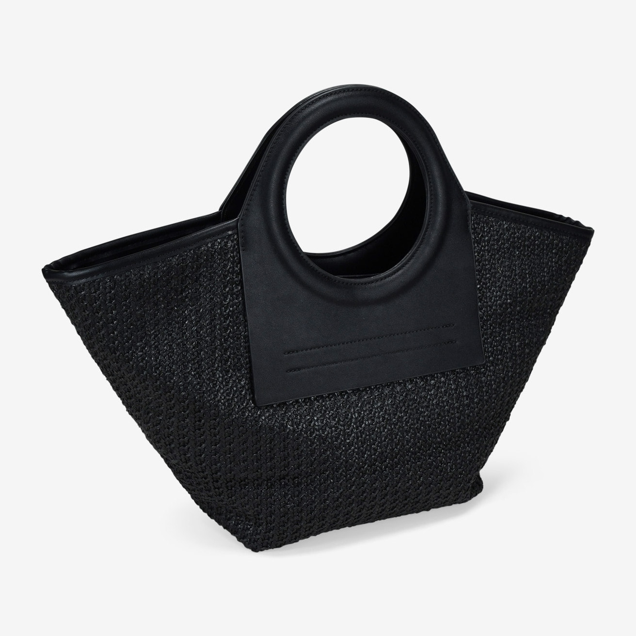 Bolso de mano negro con asas redondas