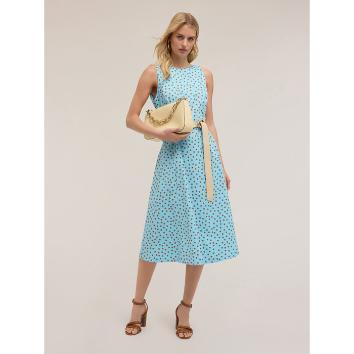 Motivi - Vestido acampanado con estampado de lunares - Light - blue
