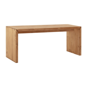 Mesa de centro de madera maciza en tono roble oscuro de 109,4x45x35cm Alto: 45 Largo: 109.4 Ancho: 35