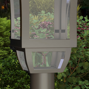 Farola Solar Luz Solar de Exterior con Panel Solar Encendido y Apagado Automático IP44 para Terraza Patio 15x15x127 cm Negro