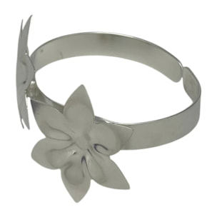 Brazalete doble flor margarita plata 10µ