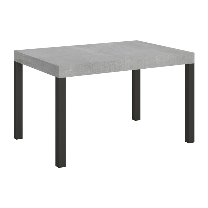 Table extensible 90x130/390 cm Everyday Gris Béton cadre Anthracite