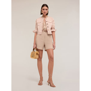 Motivi - Pantalones cortos de lino y viscosa - Beige