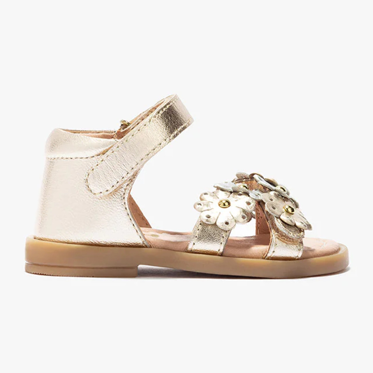 Sandalias De Bebé Estampado Margaritas En Oro