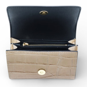 Portafoglio Cheval Firenze Cosmo Mini Croc Taupe