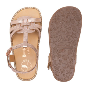 SANDALIA BAREFOOT PIEL CHETTO ORO ROSADO