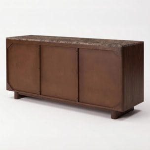 Buffet en bois de manguier et plateau en marbre - Flavio