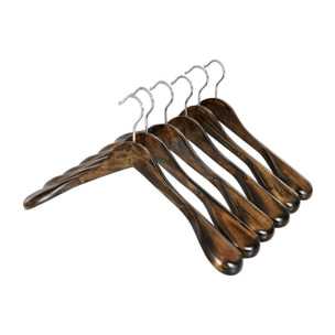 Set de perchas de madera para trajes - Antideslizante - Robusta con metal duradero - Ganchos giratorios