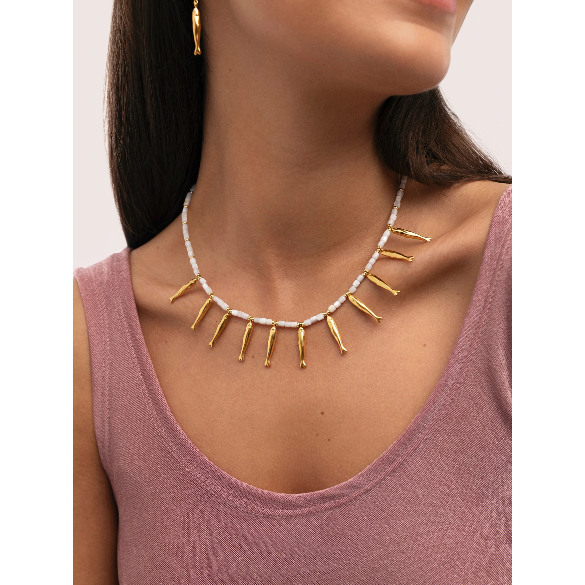 Collar Costa Acero Baño Oro