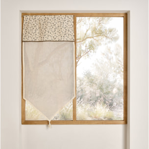 Vitrage coton à parement végétal et bas pointe - Beige