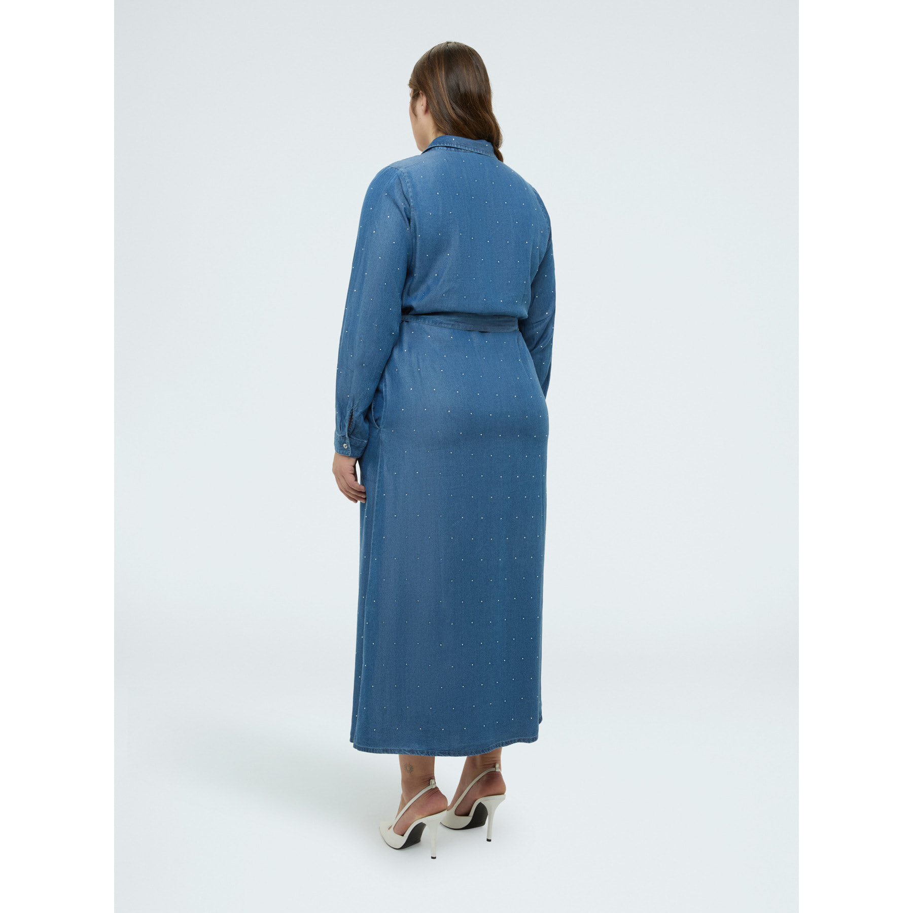 Fiorella Rubino - Vestido POWER en denim con destellos de luz - Azul