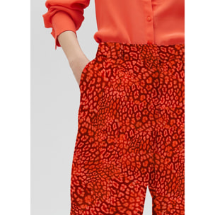 Pantaloni dritti stampa animalier