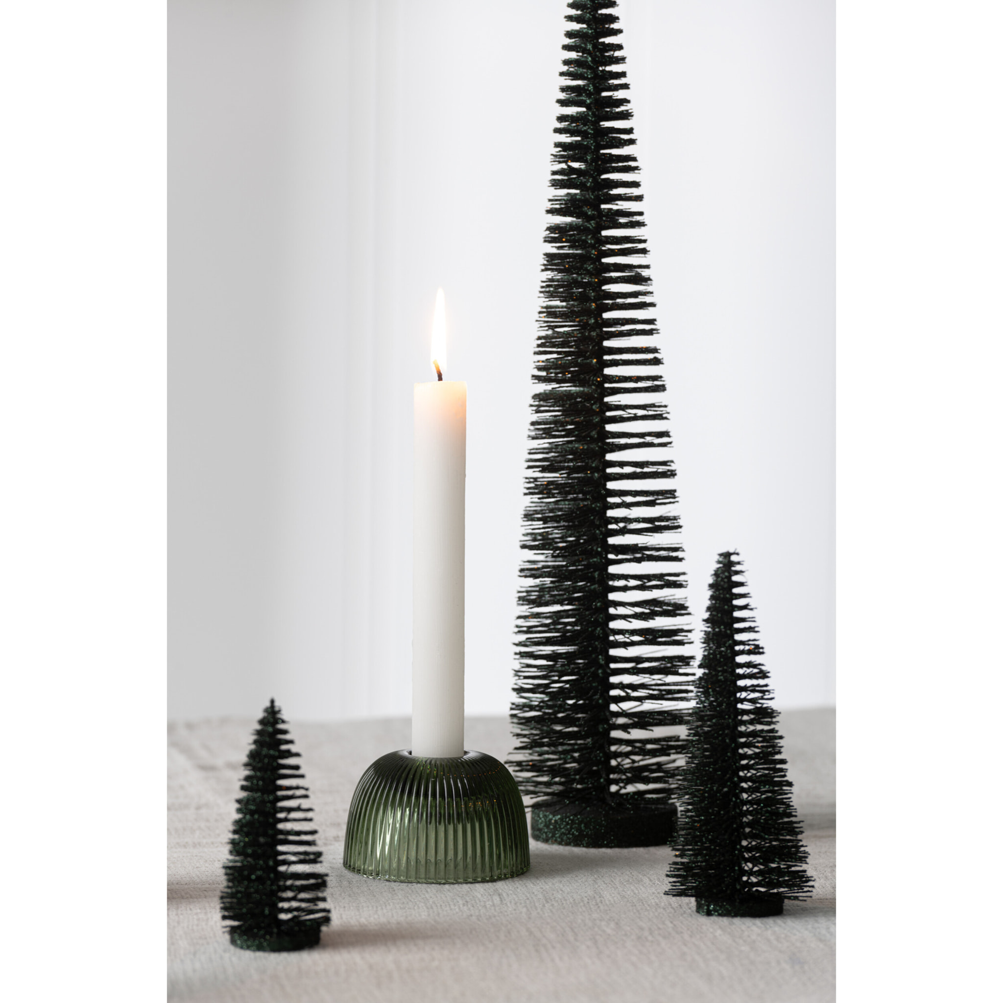 J-Line décoration Sapin de Noël Paillettes - plastique - vert foncé - boîte de 4