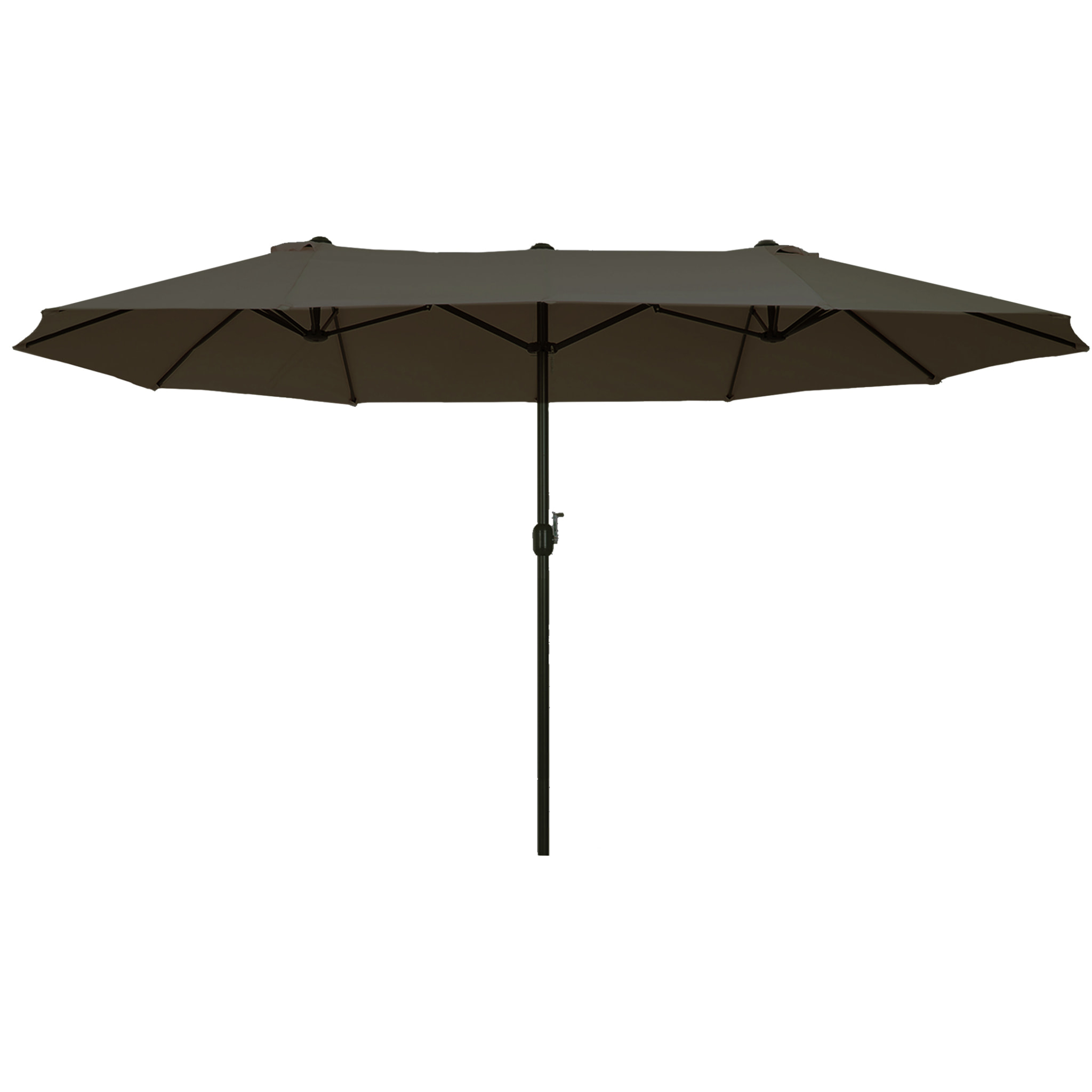 Sombrilla Doble de Tela de Poliá©ster 4.6x2.7x2.4m Gris