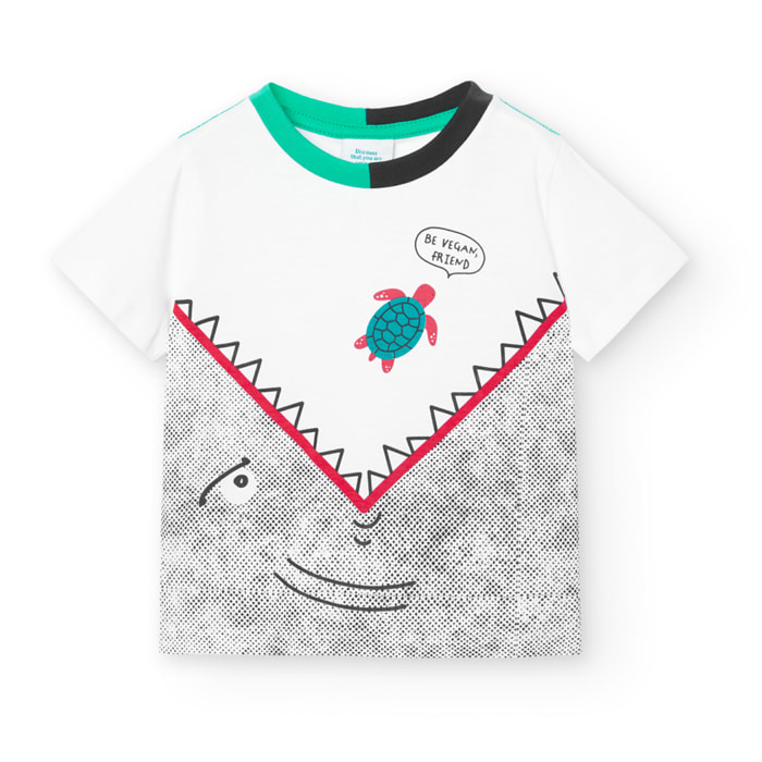 Camiseta niÃ±o estampada, mangas cortas, blanco, 318080