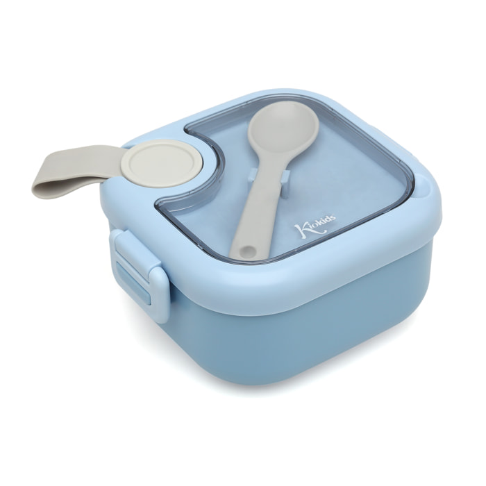 CAJA AMUERZO AZUL CON CUCHARA GRIS