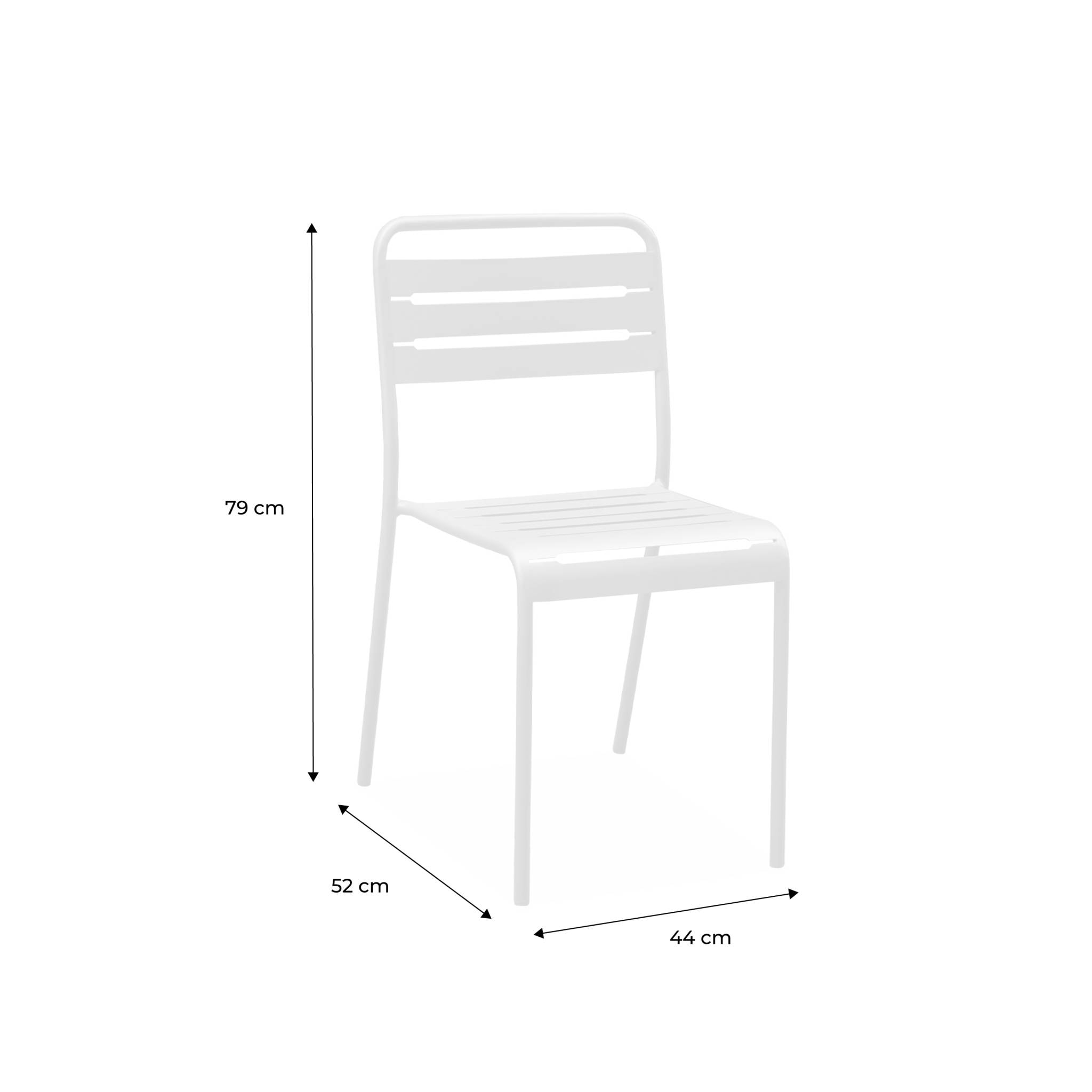 Chaise de jardin acier (lot de 4) AMÉLIA