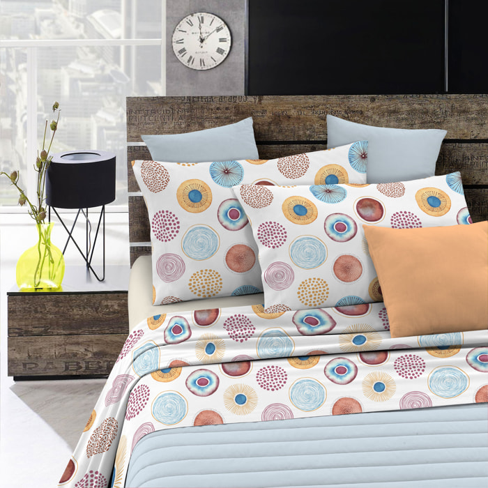 COMPLETO LETTO FANTASY MADE IN ITALY MICROFIBRA-CIRCLE SINGOLO