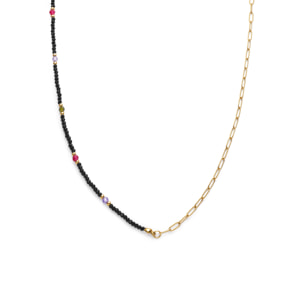Collier Long Winter Glam Acier Plaqué Or
