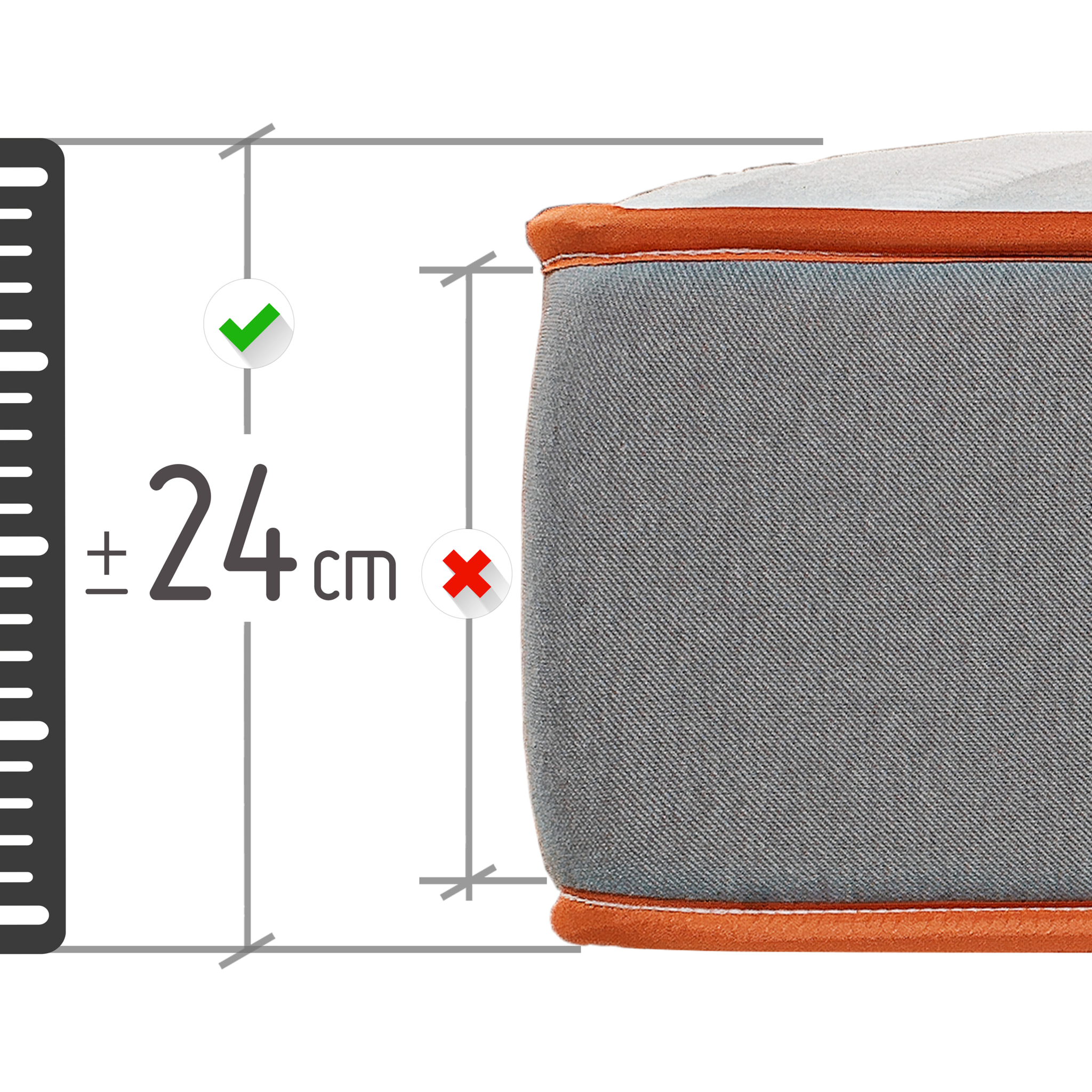 Colchón Muelles Ensacados Viscoelástico 24cm Premium Firmeza media alta FUNK · WHAT THE SLEEP