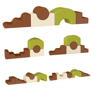 Juego de 5 Bloques de Espuma para Niños, Bloques de Psicomotricidad Infantil con Base Antideslizante, Funda Extraíble, Set de Escalada Suave Interior para Escalar y Gatear, 3-6 Años