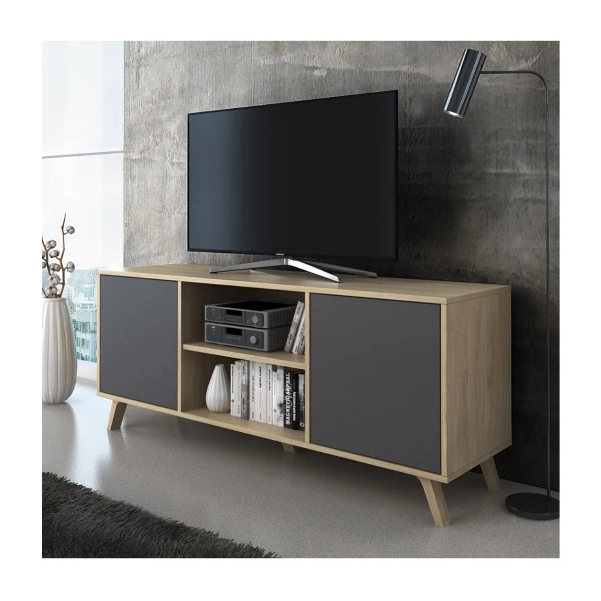 Mueble TV Wind 140 Puccini - Gris Antracita