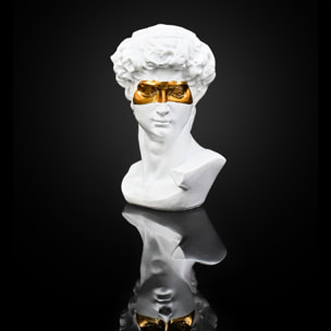 Statue David Masque Dore H15cm