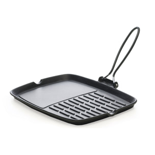 Bistecchiera 24x36 cm Excelsa – Duo Dieta Grill, Ghisa Nero