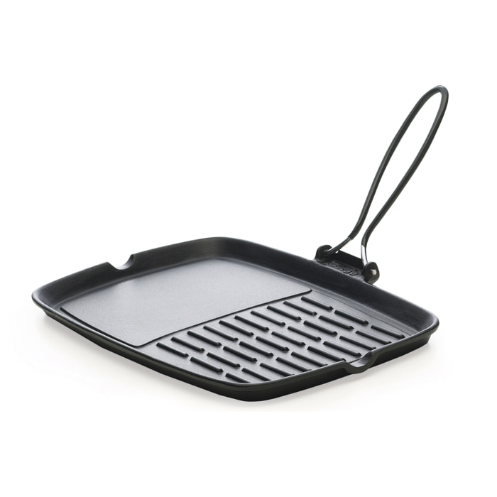 Bistecchiera 24x36 cm Excelsa – Duo Dieta Grill, Ghisa Nero