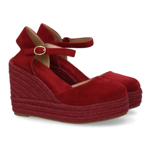 Alpargata cuña mujer talón cerrado y pulsera tobillo