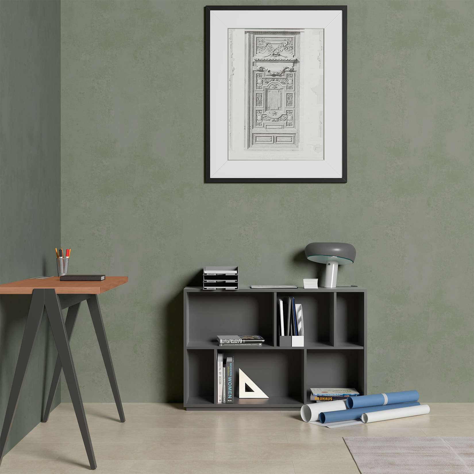 Estantería librería Nack melamina grafito 80x119x32 cm